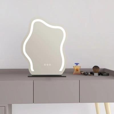 China Modern Frameless Modern LED Mirror Glass Leaf Customized Touch Shape Smart Switch Shape Shower Bathroom Wall Full Body Mirror Decor for sale