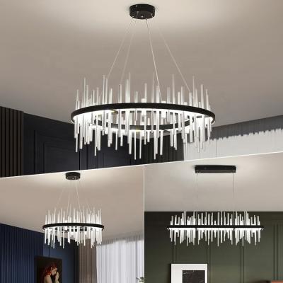 Chine Modern Outdoor Mounted Chandelier Black Silver Iron Aluminum Acrylic Anti-Glare Natural White Anti-Glare à vendre