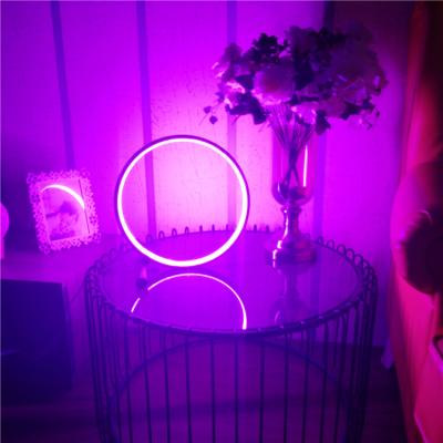 China Eco-friendly Modern Luxury Decorative Table Lamps RGB Led Circle Ring Desk Light For Home Te koop