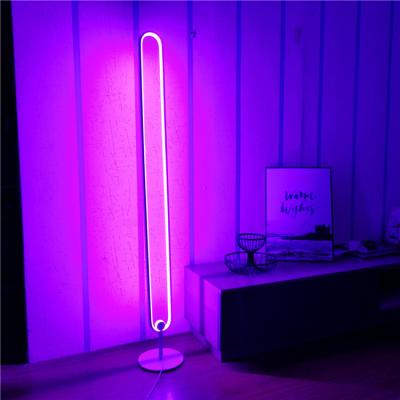 China Factory Supply Modern Double Layer RGB Round Dimmable Led Remote Control Floor Lamp For Living Room for sale