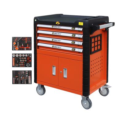 China 2021 New Hot Selling Design 3 Drawers Car Repair 208 PCS Cheap Tool Cabinets With Side Door Vehicle Tool Kit Mechanic Toolboxes for sale