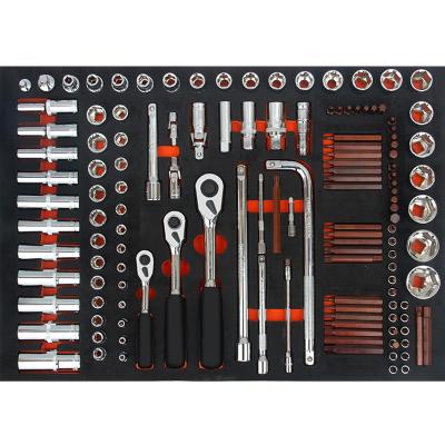 China 135pcs 1/2 Car Repair 3/8 1/4 Inch Drive Auto Repair Tool Kit Household Tool Kit In Tool Chest Roller Cabinet Tray for sale