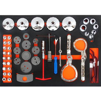 China GoodKing 52pcs Car Repair Kit Cabinet Tools Tray DIY Tool with Cap Filter Wrench Hammer and Slide Bar for sale