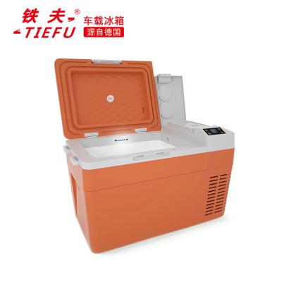 China Cooler Luxury TIEFU Box Freezer 12v 24v 23L Cooler Travel Portable Fridge Motorhome Fridge for sale