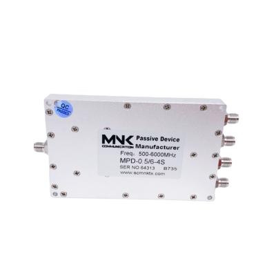 China SMA-F 500-6000MHz 4 Way Microstrip 0.5-6G 4-Way Power Splitter Power Splitter Distributor MPD-0.5/6-4S for sale