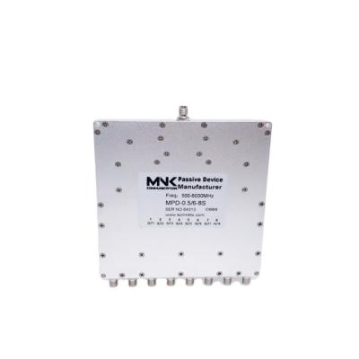 China SMA-F 500-6000MHz 8 Way Power Splitter Microstrip 0.5-6G 8-Way Wilkinson Splitter Distributor MPD-0.5/6-8S for sale