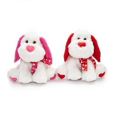 China Cute Big Soft Plush Doll Animal Stuffed White Dog Toy For Valentine Day for sale