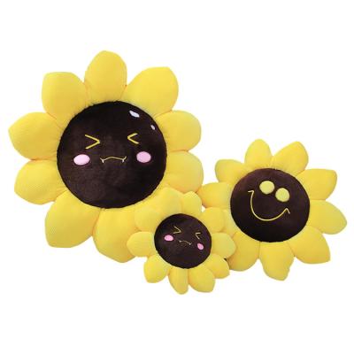 China Wholesale Cute Embroidery Sunflower Plush Toy Factory Toys Cheap Cushion New Design for sale