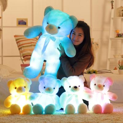 China Creative Led Teddy Bear Stuffed Animals Plush Doll Cute Rainbow Light Toy for sale