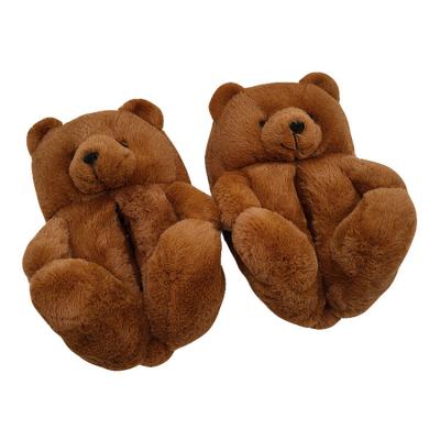 China Anti-Slip All Color Bedroom Teddy Bear Slippers Plush Fur Slippers for sale