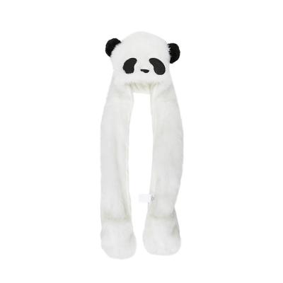 China Cute Doll Winter Funny Animal Hats For Kids Plush Panda Hat for sale