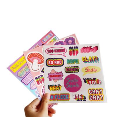 China Custom Printed Kiss Die Cut Sticker Waterproof , A4 A5 A6 Kiss Cut Sticker Sheet for sale