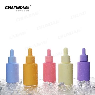 Chine custom 15ml 30ml 50ml 100ml flat shoulder amber green thick hair oil serum glass dropper bottle with box for essential oil à vendre