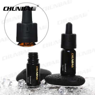 China color printer round 30ml matte black glass dropper bottle with rubber dropper cap packaging box for essential oil zu verkaufen