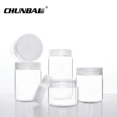 China High quality clear pet plastic jar with plastic screw cap en venta