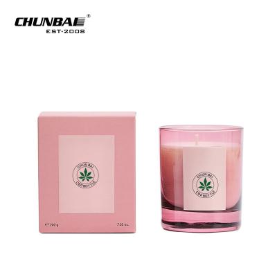 China For Christmas Holiday Empty Iridescent Pink Glass Candle Jar Square Glass Candle Jar With Metal Lid for sale