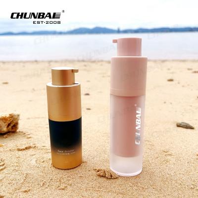 China New Arrival 30ml 50ml Airless Childproof Frosted Face Cream Child Resistant 5g Luxury Airless Pump Bottle With Pump for sale