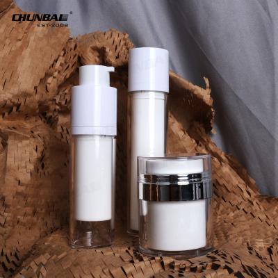 China White 15g 30g 50g 30ml 7oz 100ml 200ml Refill Skincare Eyecream Airless Plastic Cream Bottle Cosmetic Airless Cream Jar for sale