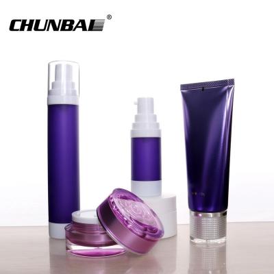 China Hot selling luxury purple soft tube bottle cosmetic plastic bottle for sale