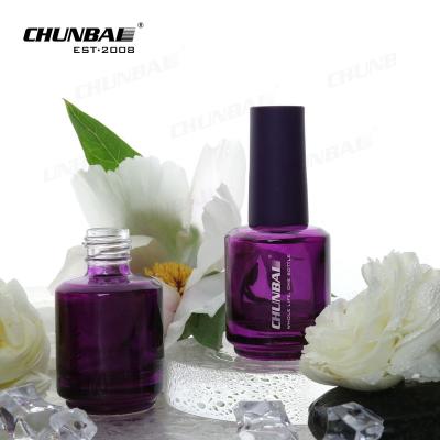 China Best Design Small Size 12 Ml 20 Ml Purple Customized Empty Gel Embossed Crystal Nail Polish Classy Bottle With Box zu verkaufen