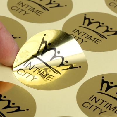 China All Industry Custom Printing Sizes Self Adhesive Round Gold Waterproof Vinyl Label Wrapping Paper Thank You Stickers With Logo for sale