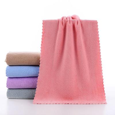 China Wholesale Kid Safe Coral Fleece Hand Towel Absorbent Face Towel Classic Microfiber Quick-Drying Hand Towel Adult Knitted Custom Logo Accepted for sale