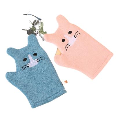 China EXFOLIATE High Quality Double Scrubbing Bath Glove Bathroom Shower Scrubber Exfoliating Towel Exfoliating Skid Resistance Body Massager for sale