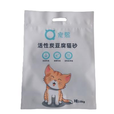 China New Product Recyclable Cheap Packaging Pet Supplies Heat Sealing Composite Plastic Recyclable Chongxi Cat Litter Zipper Bag for sale