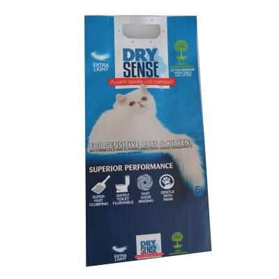 China Recyclable Hot Plain Packaging Pet Supplies Recyclable Compound Plastic Dry Portable Cat Litter Bag for sale