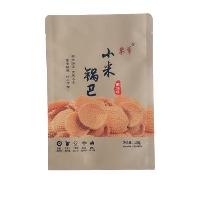 China Recyclable Millet Rice Food Packaging Crispy Bag, Kraft Paper Packaging Bag for sale