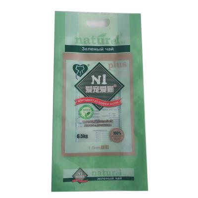 China Bestselling Compound Ni6.5kg Plastic Biodegradable Green Tea Cat Litter Bag for sale