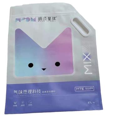 China New Design Fashion Recyclable Packaging Pet Supplies Recyclable Oblique Portable Favorites Planet Cat Litter Bag Packaging Bag for sale