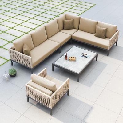 China Eco - Friendly Rattan Outdoor Sofa Courtyard Combination Of Single Or Three Furniture for sale