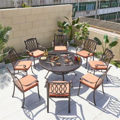 China Eco-friendly Cast Aluminum Chair Outdoor Furniture Chairs Durable Non-rust Cast Aluminum BBQ Garden Furniture for sale