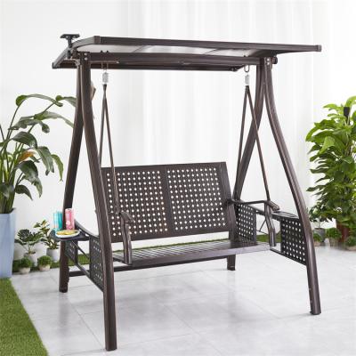 China Good Quality 2 Seater Eco-friendly Aluminum Patio Outdoor Swing Chair With Canopy And Cushion For Outdoor for sale