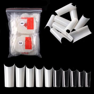 China Wholesale 500pcs/bag C water pipe french nail tips fakenail french false nail for sale