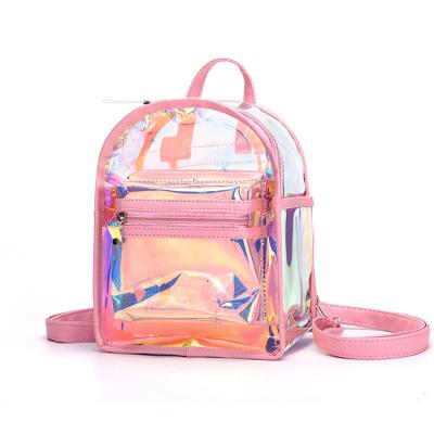 China Simple Jelly Backpack Waterproof Laser Transparent Waterproof Bag Mini School Bag For Girl for sale