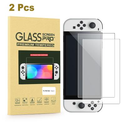 China For Switch OLED 9H Console Anti-Scratch Eyes Protector Bubble Free Glass Film Tempered Glass Screen Protector For Nintendo Switch OLED Game Console for sale