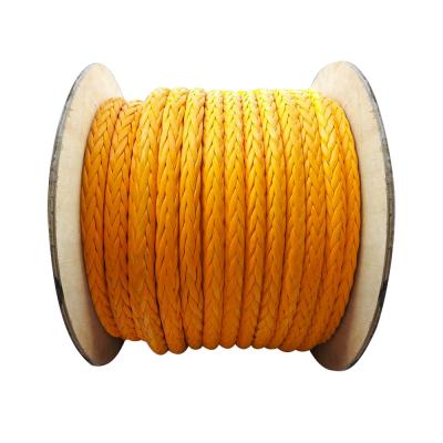 China Heavy Duty 12 Strand Braided UHMWPE Mooring Rope HMPE Marine Rope Towing Rope for sale