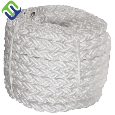 China 12 Strand Marine Ropes White Nylon Multifilament Mooring Rope 8 Strand Ropes for sale