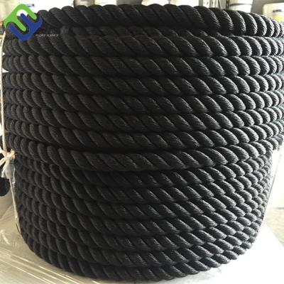 China Schwarze Farbe 3 Stränge Nylon PA 6 verdrehtes Seil für Marine Mooring Boot Schiff Schleppen zu verkaufen