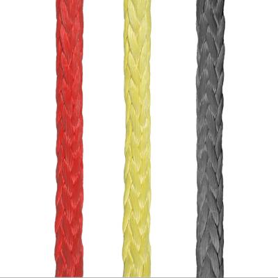 China UV Resistance UHMWPE Fiber 12 Strands Synthetic Winch Rope UHMWPE Rope 8mm 10mm for sale