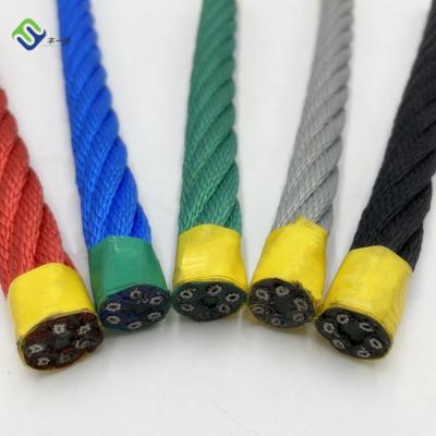 China 6 Strand 16mm Braided Polyester Combination Rope Outdoor Playground for sale