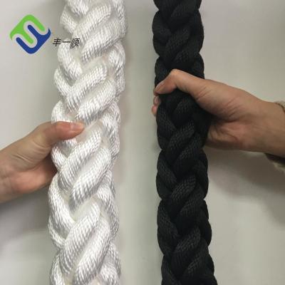 China 80mmx220m Polyester-umsponnenes Seil flocht die 8 Strang-hohes Hartnäckigkeits-Seil zu verkaufen