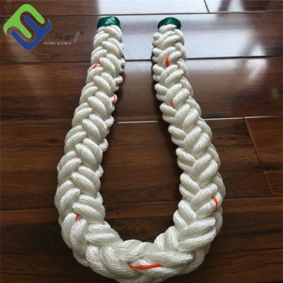 China Costa de Marine Polyester Mooring Rope 8 resistente à corrosão ambas as extremidades com olhos à venda