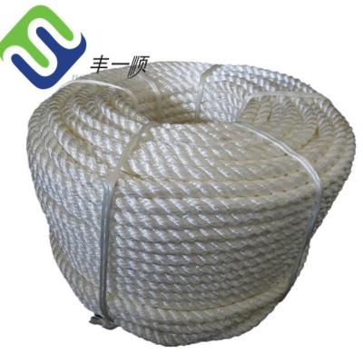 Chine Corde en nylon blanche résistante UV de traction de corde en nylon tordue 3 par brins à vendre