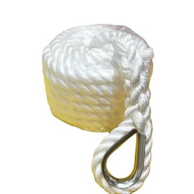 China Podridão de nylon torcida Marine Boat Anchor Rope resistente da corda de 3 costas à venda