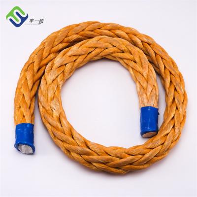 China Heavy Duty 12 Strand Braided UHMWPE HDPE Mooring Rope Winch Towing Rope for sale