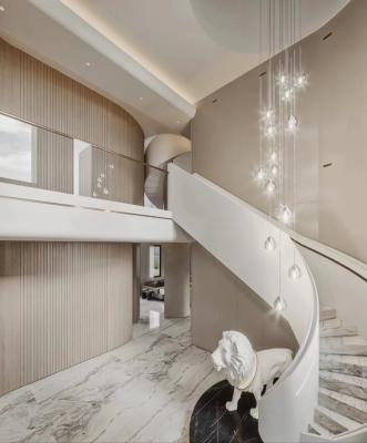 China Luxury Hotel Modern Design White Marble Curved Staircase for sale