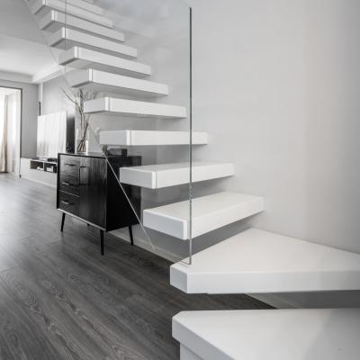 China Modern Wood Tread Staircase Modern Building Code 2023 ECT Floating Stairs for sale